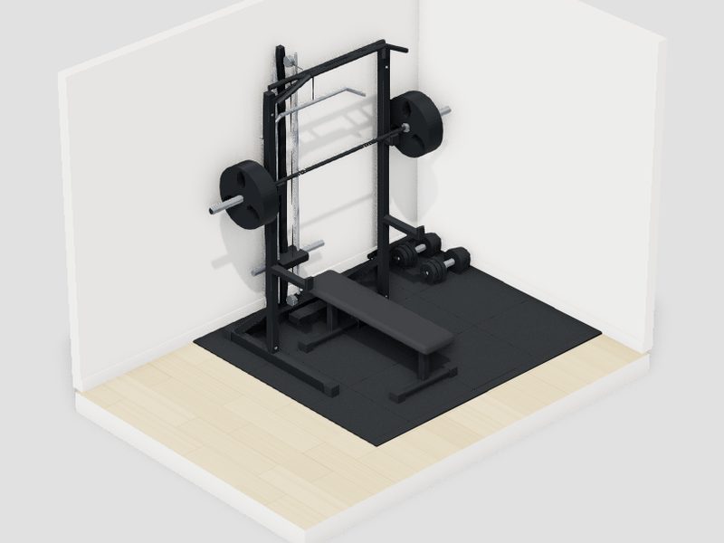 4.5畳・予算10万円のホームジムの3D画像