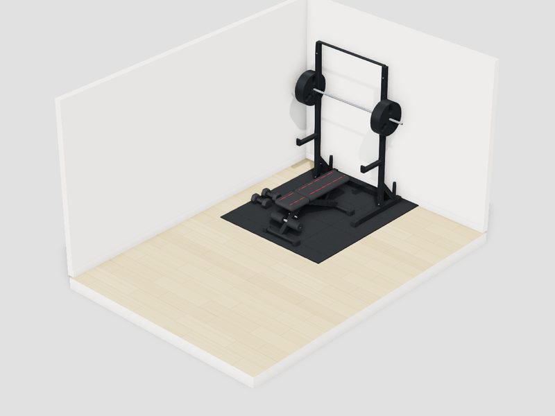8畳・10万円以内のホームジムの3D画像