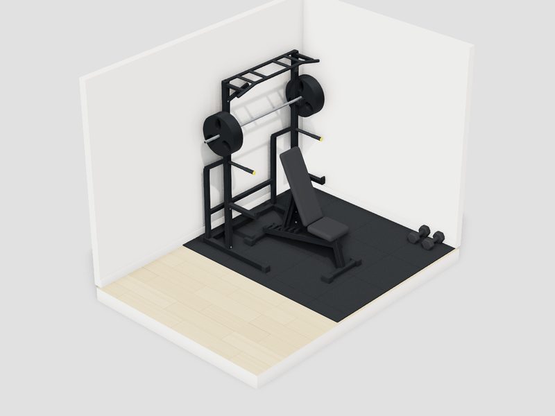 4.5畳・10万円以内のホームジムの3D画像