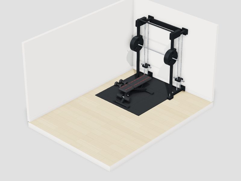 8畳・15万円以内のホームジムの3D画像