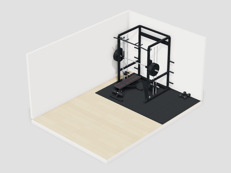 10畳・15万円以内のホームジムの3D画像