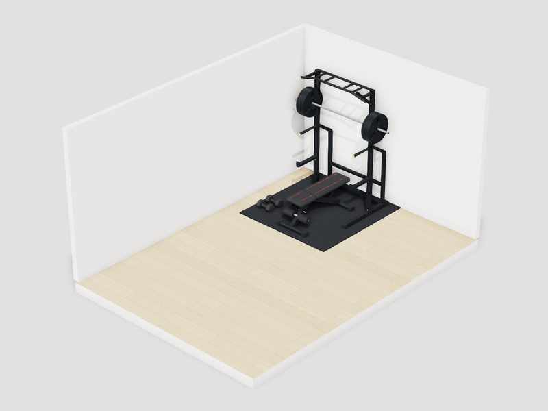 10畳・8万円以内のホームジムの3D画像