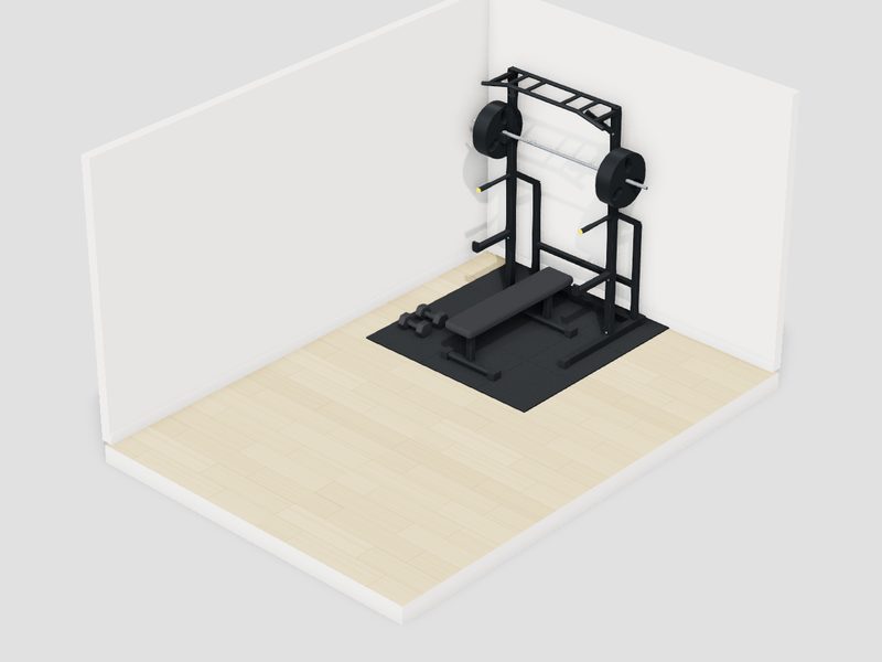 8畳・8万円以内のホームジムの3D画像