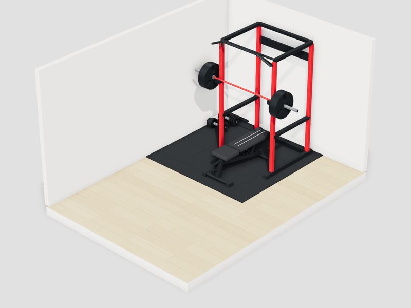 8畳・15万円以内のホームジムの3D画像
