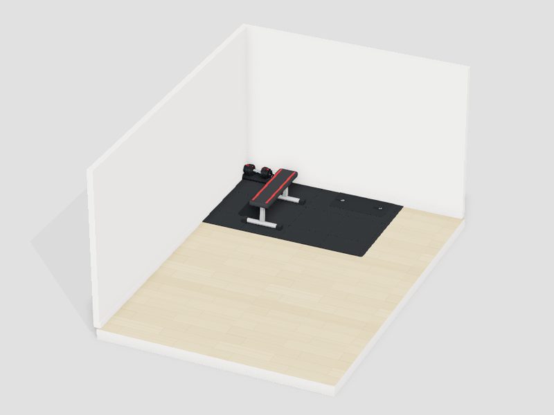 10畳・予算20万円のホームジムの3D画像