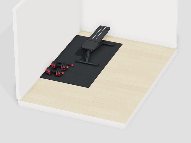 6畳・予算3万円のホームジムの3D画像
