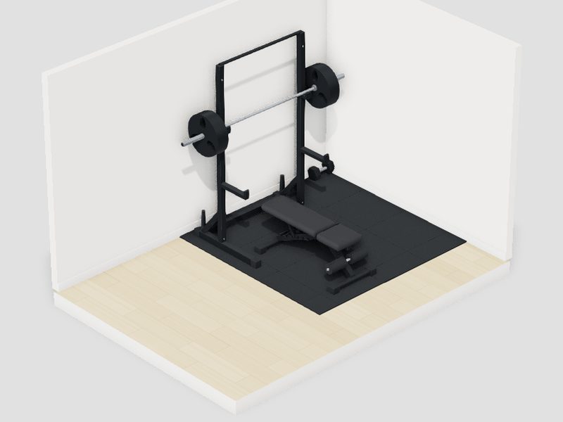 6畳・予算10万円のホームジムの3D画像