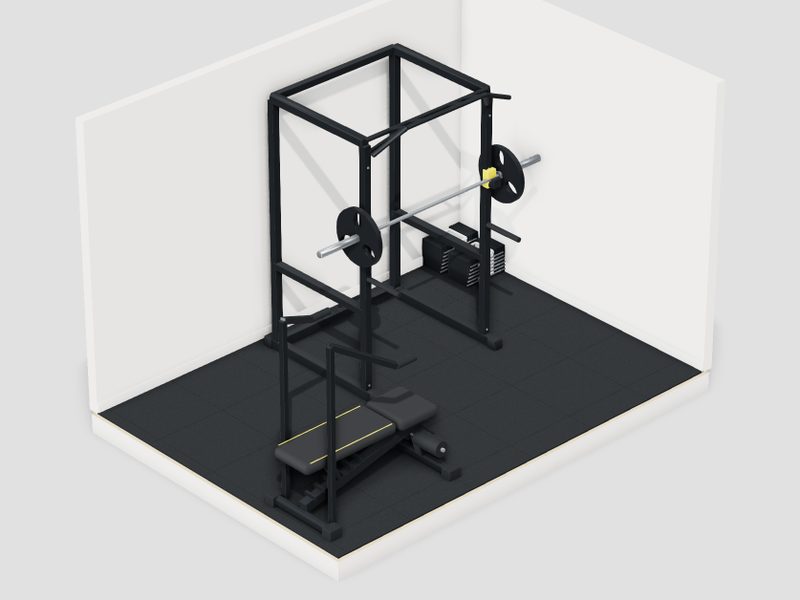 6畳・予算30万円のホームジムの3D画像