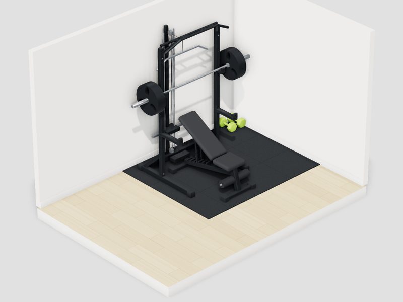 6畳・予算10万円のホームジムの3D画像