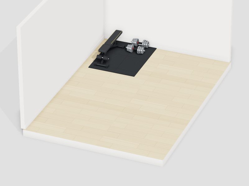 8畳・予算3万円のホームジムの3D画像