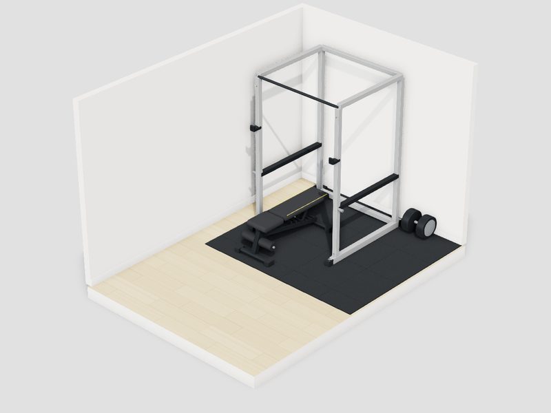 6畳・20万円以内のホームジムの3D画像