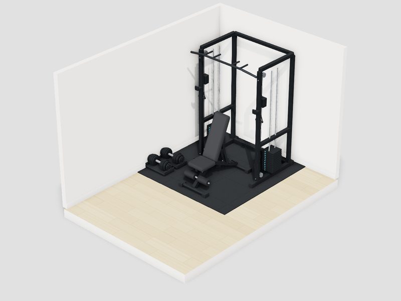 6畳・15万円以内のホームジムの3D画像