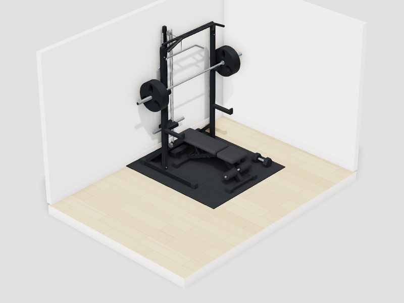 6畳・8万円以内のホームジムの3D画像