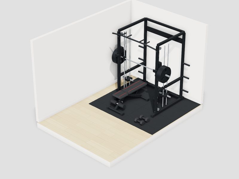 6畳・15万円以内のホームジムの3D画像