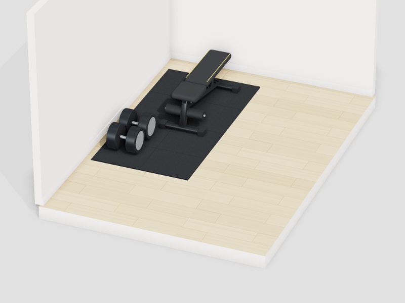 6畳・予算10万円のホームジムの3D画像